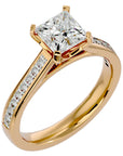 Inel de Logodnă Pavé cu Diamante Naturale Tăietură Princess de 1.95 ct din 18k Aur Galben - Castelo.ro