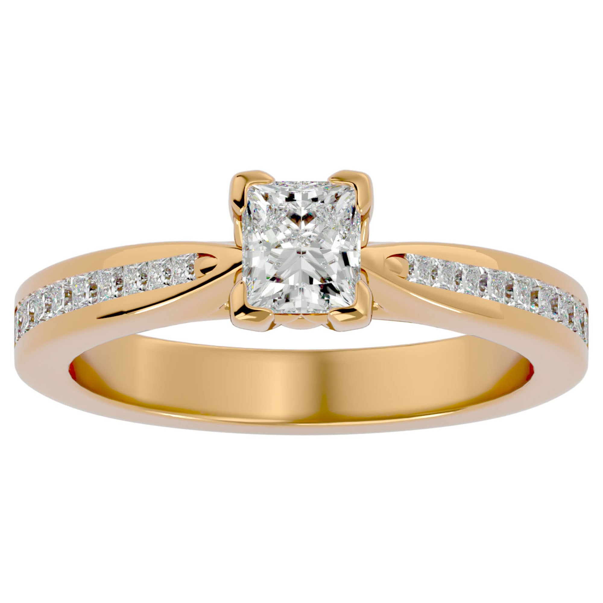 Inel de Logodnă Hamptons din Aur 14k cu Diamante Naturale Tăietură Princess de 0.84 ct din 14k Aur Galben - Castelo.ro