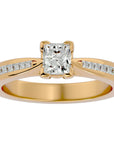 Inel de Logodnă Hamptons cu Moissanite Tăietură Princess de 0.84 ct din 18k Aur Galben - Castelo.ro