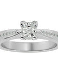 Inel de Logodnă Hamptons cu Diamante Naturale Tăietură Princess de 0.84 ct din Platina - Castelo.ro