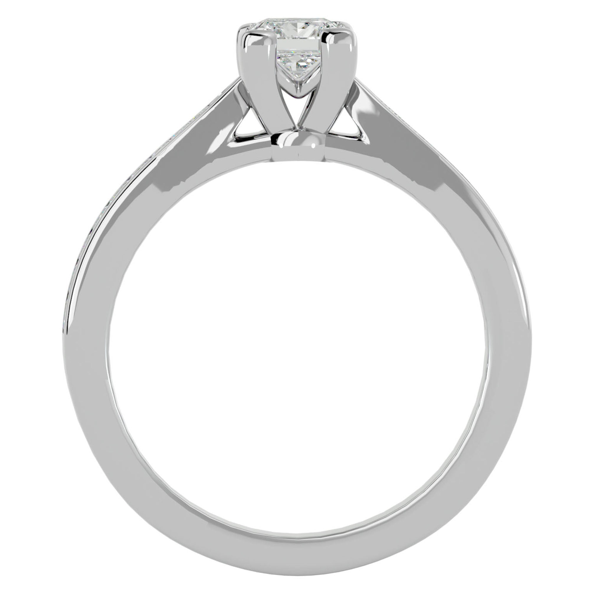 Inel de Logodnă Hamptons cu Diamante Naturale Tăietură Princess de 0.84 ct din Platina - Castelo.ro