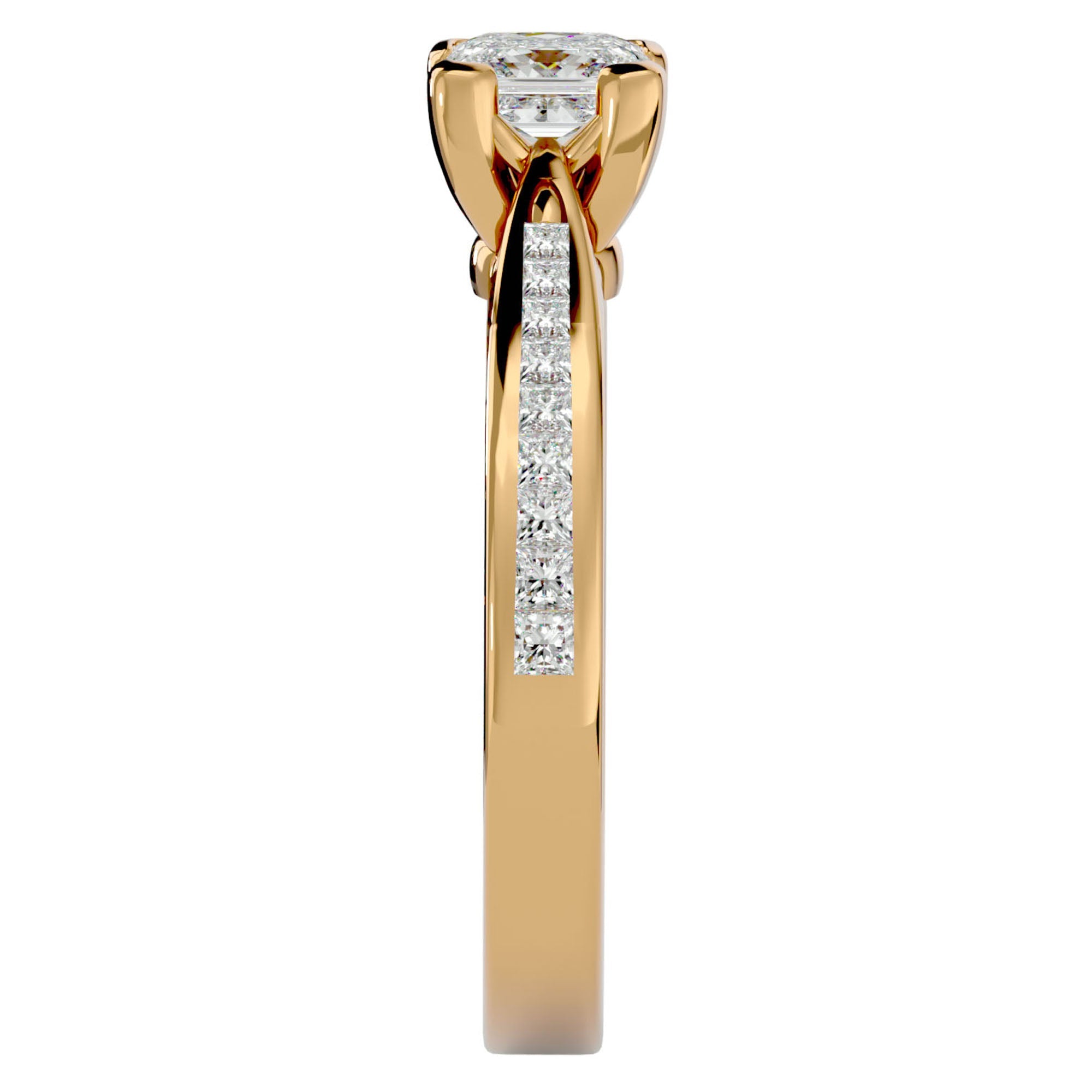 Inel de Logodnă Hamptons din Aur 14k cu Diamante Naturale Tăietură Princess de 0.84 ct din 14k Aur Galben - Castelo.ro