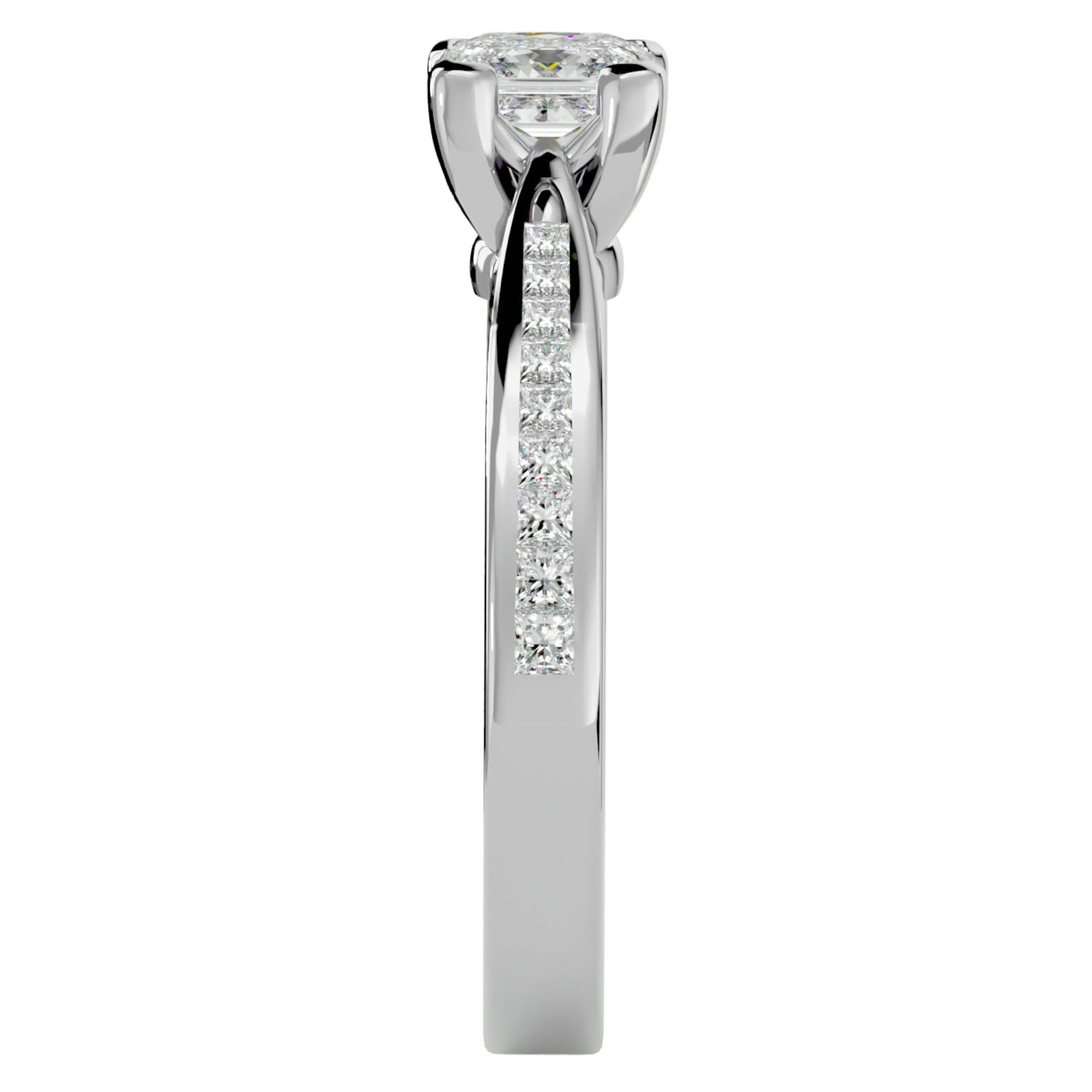 Inel de Logodnă Hamptons cu Diamante Naturale Tăietură Princess de 0.84 ct din Platina - Castelo.ro