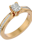 Inel de Logodnă Hamptons cu Moissanite Tăietură Princess de 0.84 ct din 18k Aur Galben - Castelo.ro