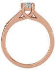 Inel de Logodnă Pavé cu Diamante Create în Laborator Princess de 0.57 ct din 18k Aur Roz - Castelo.ro