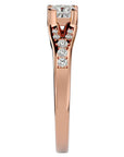 Inel de Logodnă Pavé cu Moissanite Princess de 0.57 ct din 18k Aur Roz - Castelo.ro