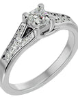 Inel de Logodnă Pavé cu Moissanite Princess de 0.57 ct din Platina - Castelo.ro
