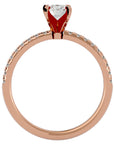 Inel de Logodnă Pavé din Aur 14k cu Diamante Naturale Brilliant de 0.41 ct din 14k Aur Roz - Castelo.ro