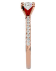 Inel de Logodnă Pavé din Aur 14k cu Moissanite Brilliant de 0.41 ct din 14k Aur Roz - Castelo.ro