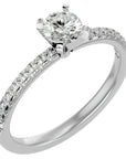 Inel de Logodnă Pavé din Aur 14k cu Diamante Naturale Brilliant de 0.41 ct din 14k Aur Alb - Castelo.ro