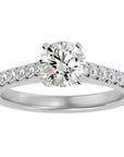 Inel de Logodnă Pavé cu Moissanite Brilliant de 1.17 ct din Platina - Castelo.ro
