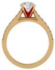 Inel de Logodnă Pavé din Aur 14k cu Diamante Naturale Brilliant de 1.17 ct din 14k Aur Galben - Castelo.ro