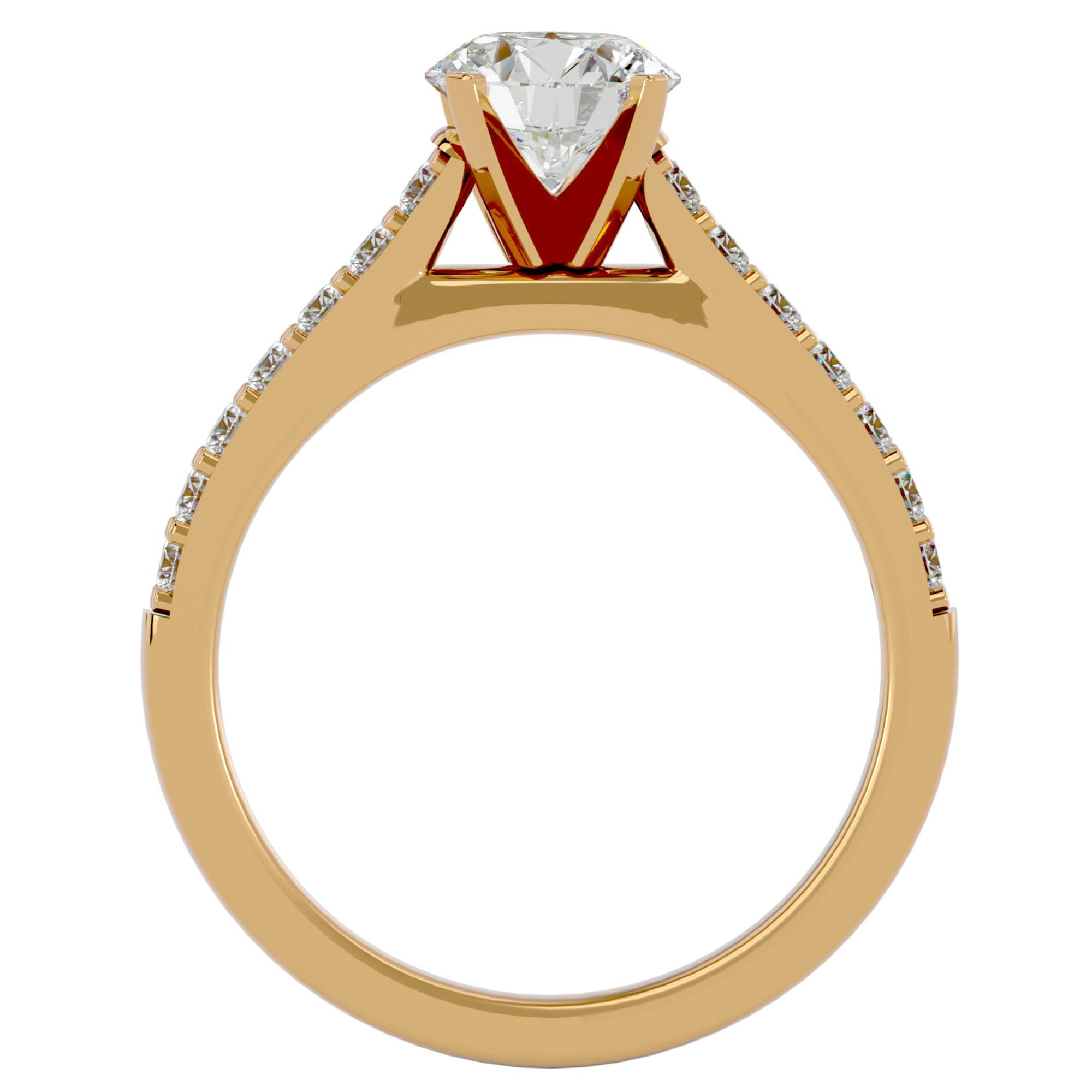 Inel de Logodnă Pavé din Aur 14k cu Diamante Create în Laborator Brilliant de 1.17 ct din 14k Aur Galben - Castelo.ro