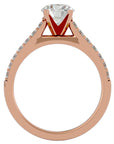 Inel de Logodnă Pavé cu Diamante Create în Laborator Brilliant de 1.17 ct din 18k Aur Roz - Castelo.ro