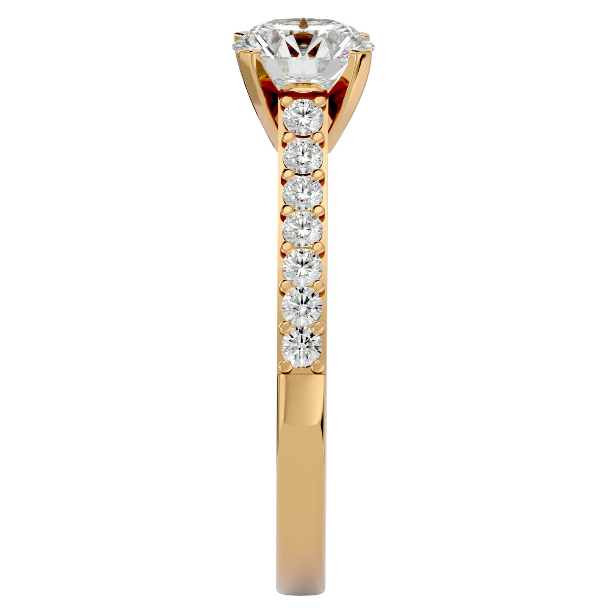 Inel de Logodnă Pavé din Aur 14k cu Diamante Naturale Brilliant de 1.17 ct din 14k Aur Galben - Castelo.ro