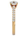 Inel de Logodnă Pavé din Aur 14k cu Diamante Naturale Brilliant de 1.17 ct din 14k Aur Galben - Castelo.ro