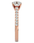 Inel de Logodnă Pavé din Aur 14k cu Diamante Naturale Brilliant de 1.17 ct din 14k Aur Roz - Castelo.ro