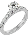 Inel de Logodnă Pavé cu Moissanite Brilliant de 1.17 ct din Platina - Castelo.ro