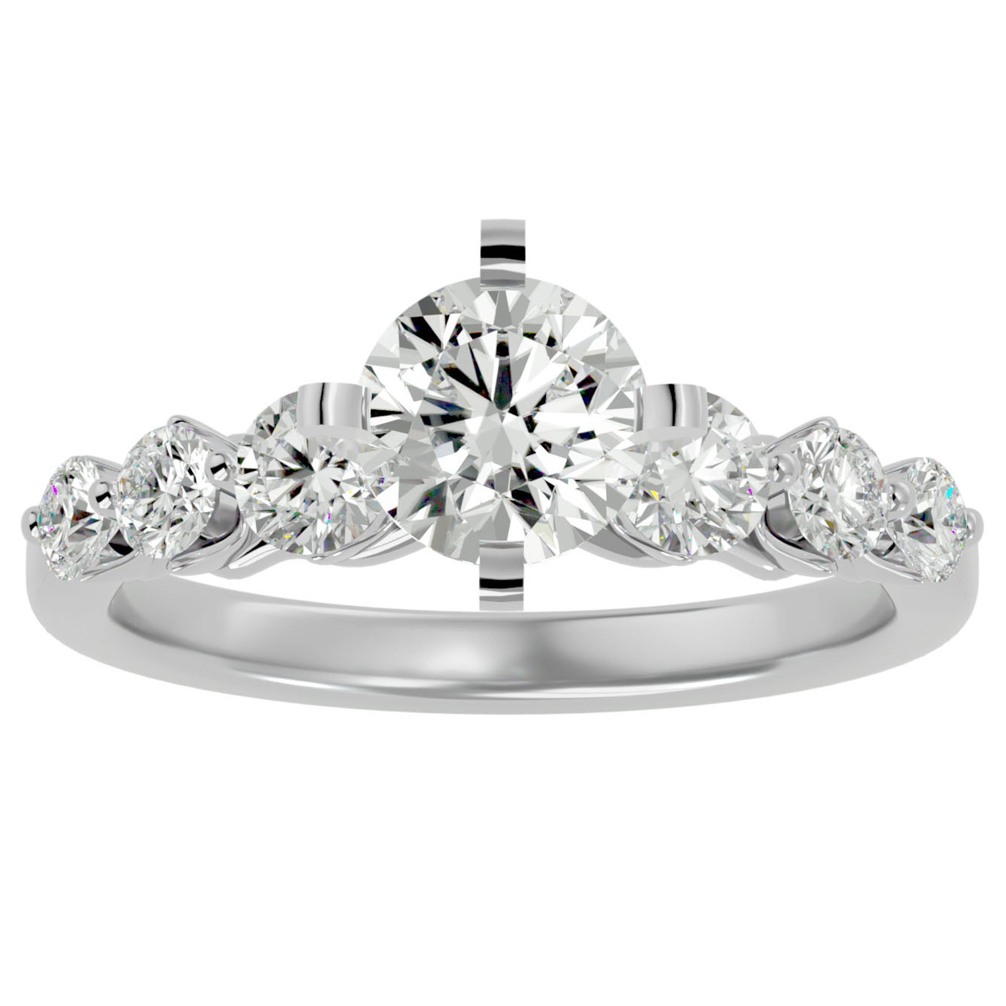 Inel de Logodnă Pavé cu Moissanite Brilliant de 1.44 ct din Platina - Castelo.ro