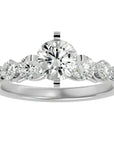 Inel de Logodnă Pavé cu Moissanite Brilliant de 1.44 ct din Platina - Castelo.ro
