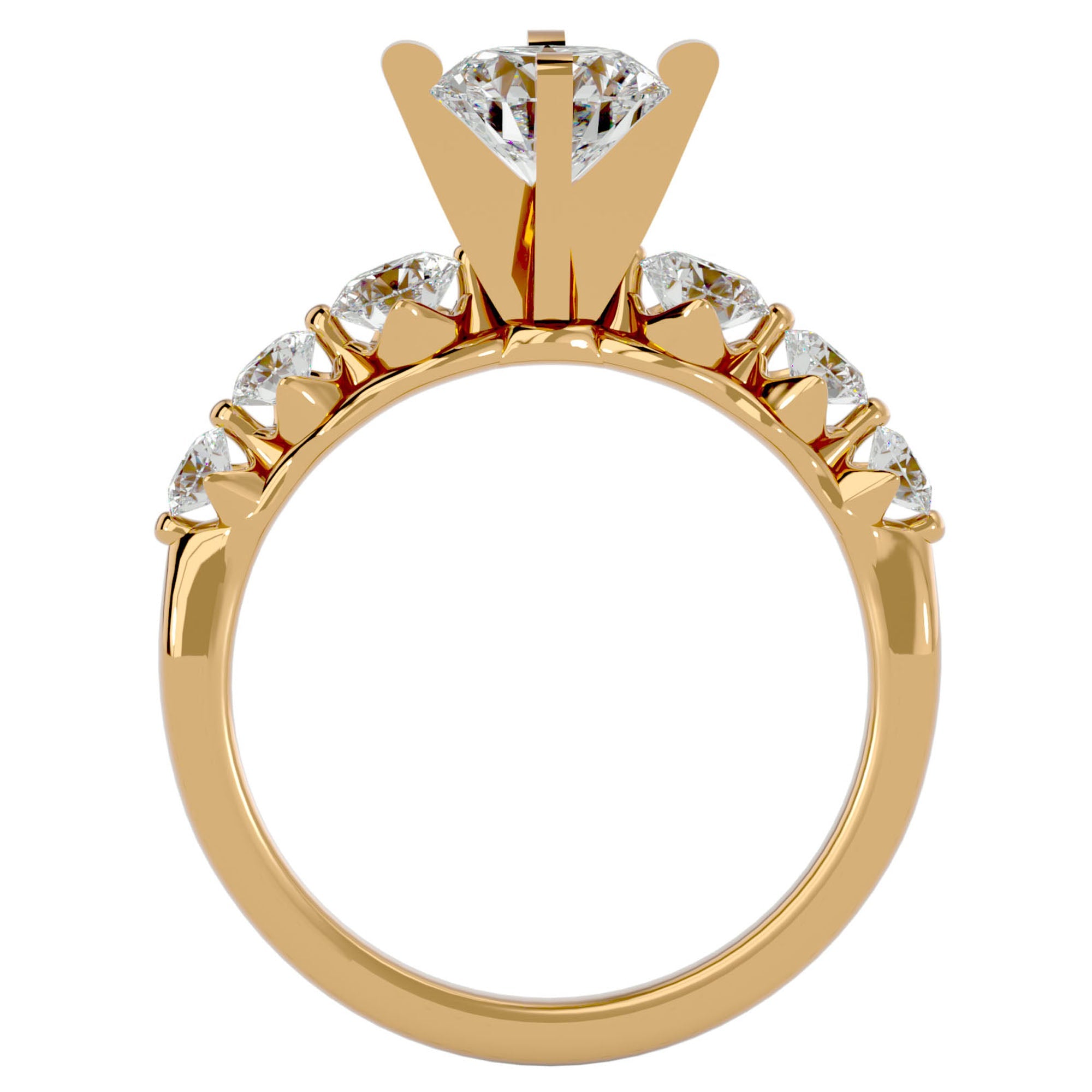 Inel de Logodnă Pavé din Aur 14k cu Diamante Naturale Brilliant de 1.44 ct din 14k Aur Galben - Castelo.ro