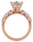 Inel de Logodnă Pavé din Aur 14k cu Diamante Naturale Brilliant de 1.44 ct din 14k Aur Roz - Castelo.ro