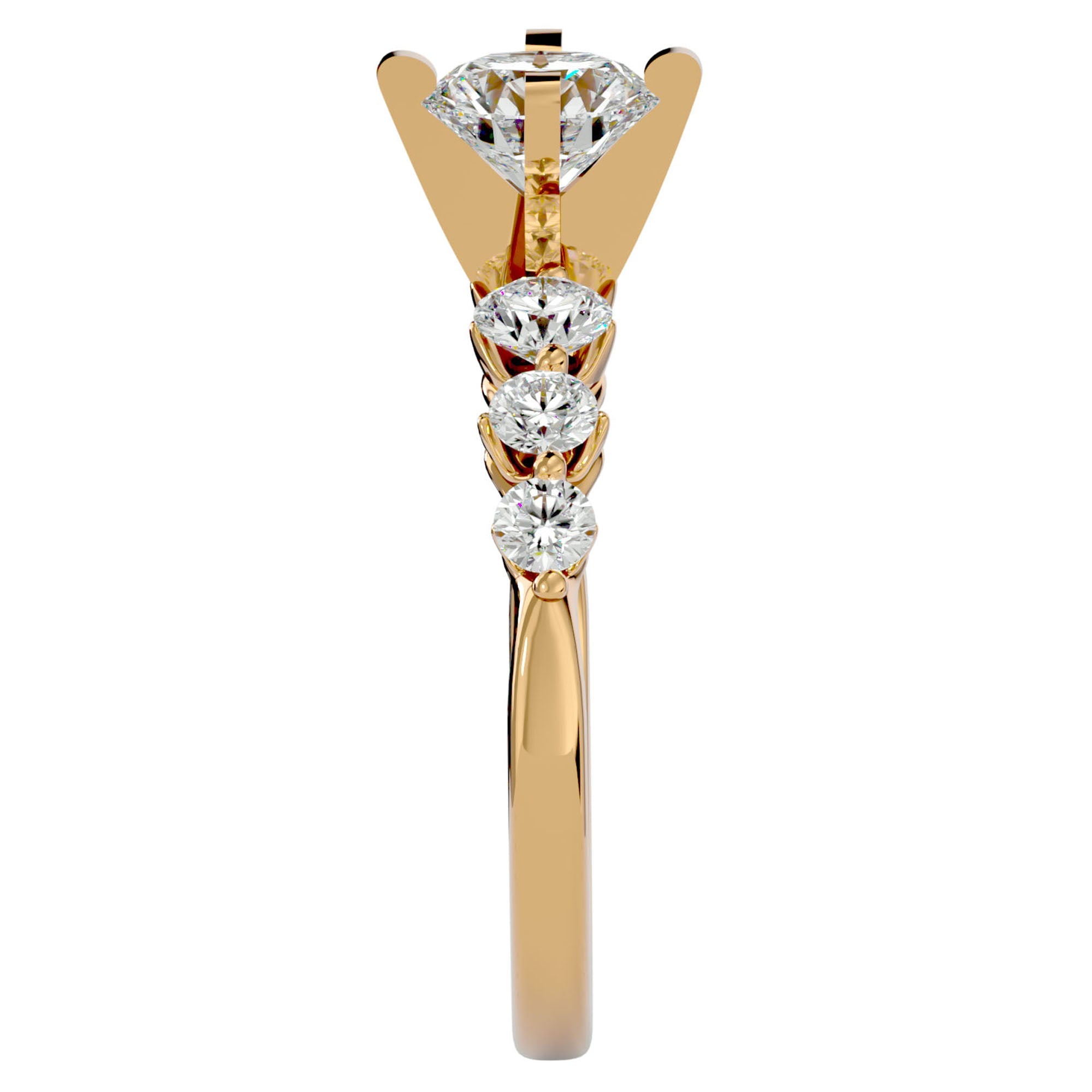 Inel de Logodnă Pavé din Aur 14k cu Diamante Naturale Brilliant de 1.44 ct din 14k Aur Galben - Castelo.ro
