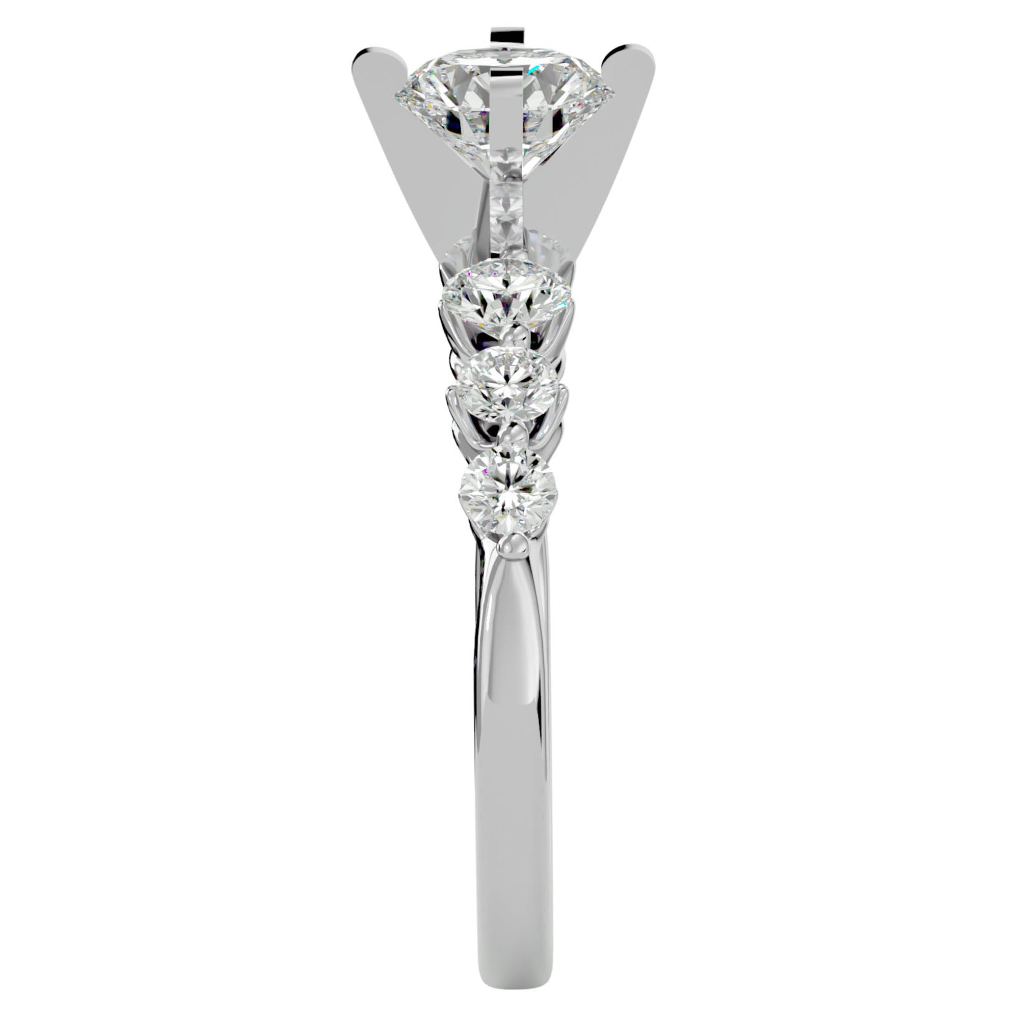 Inel de Logodnă Pavé cu Moissanite Brilliant de 1.44 ct din Platina - Castelo.ro