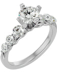 Inel de Logodnă Pavé din Aur 14k cu Diamante Naturale Brilliant de 1.44 ct din 14k Aur Alb - Castelo.ro