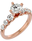 Inel de Logodnă Pavé din Aur 14k cu Diamante Naturale Brilliant de 1.44 ct din 14k Aur Roz - Castelo.ro