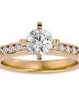 Inel de Logodnă Pavé din Aur 14k cu Diamante Naturale Brilliant de 0.79 ct din 14k Aur Galben - Castelo.ro