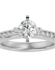 Inel de Logodnă Pavé din Aur 14k cu Diamante Naturale Brilliant de 0.79 ct din 14k Aur Alb - Castelo.ro