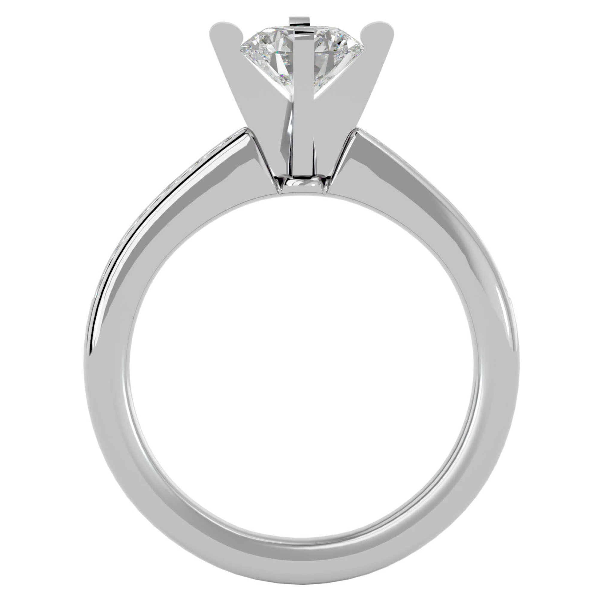 Inel de Logodnă Pavé din Aur 14k cu Diamante Naturale Brilliant de 0.79 ct din 14k Aur Alb - Castelo.ro
