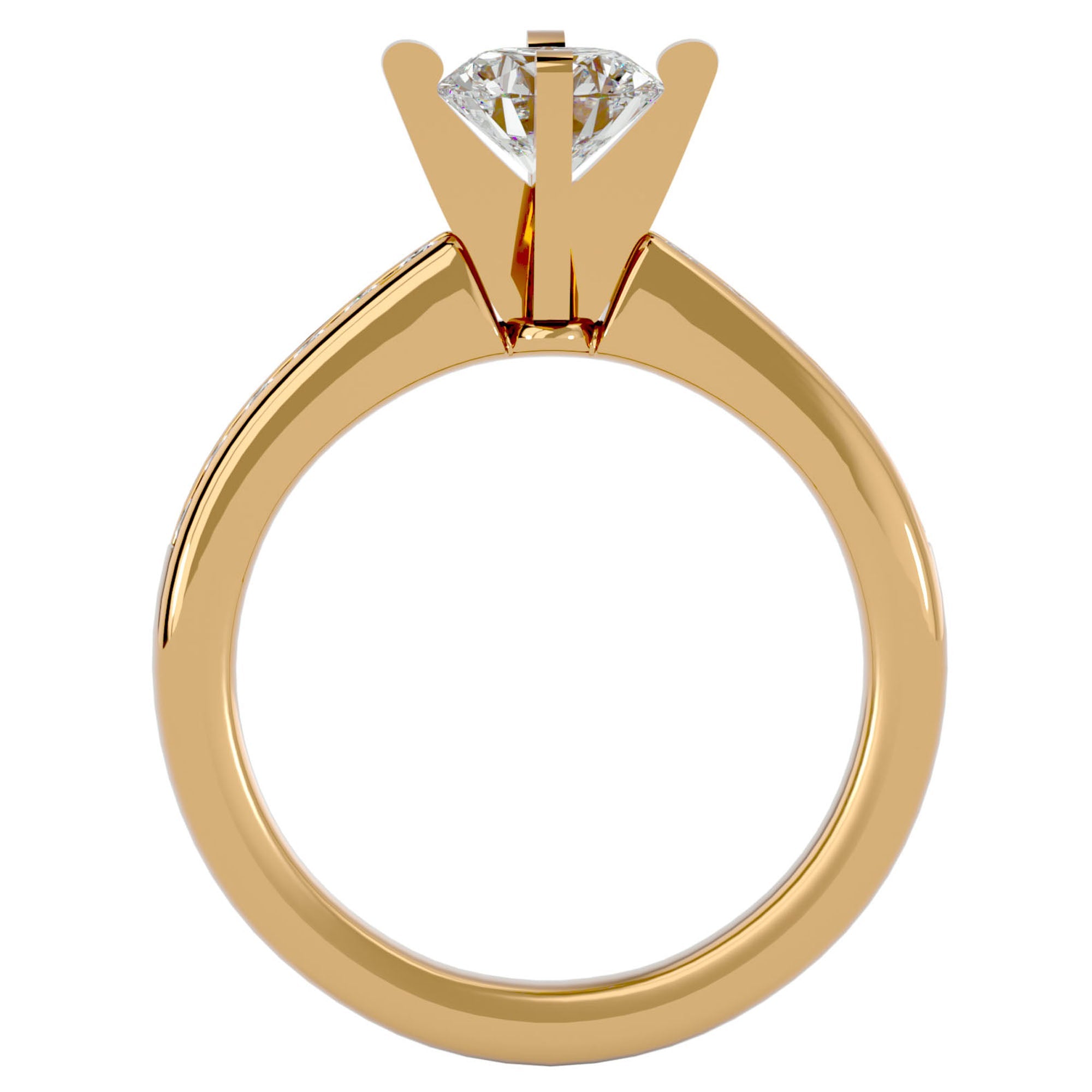 Inel de Logodnă Pavé din Aur 14k cu Diamante Naturale Brilliant de 0.79 ct din 14k Aur Galben - Castelo.ro