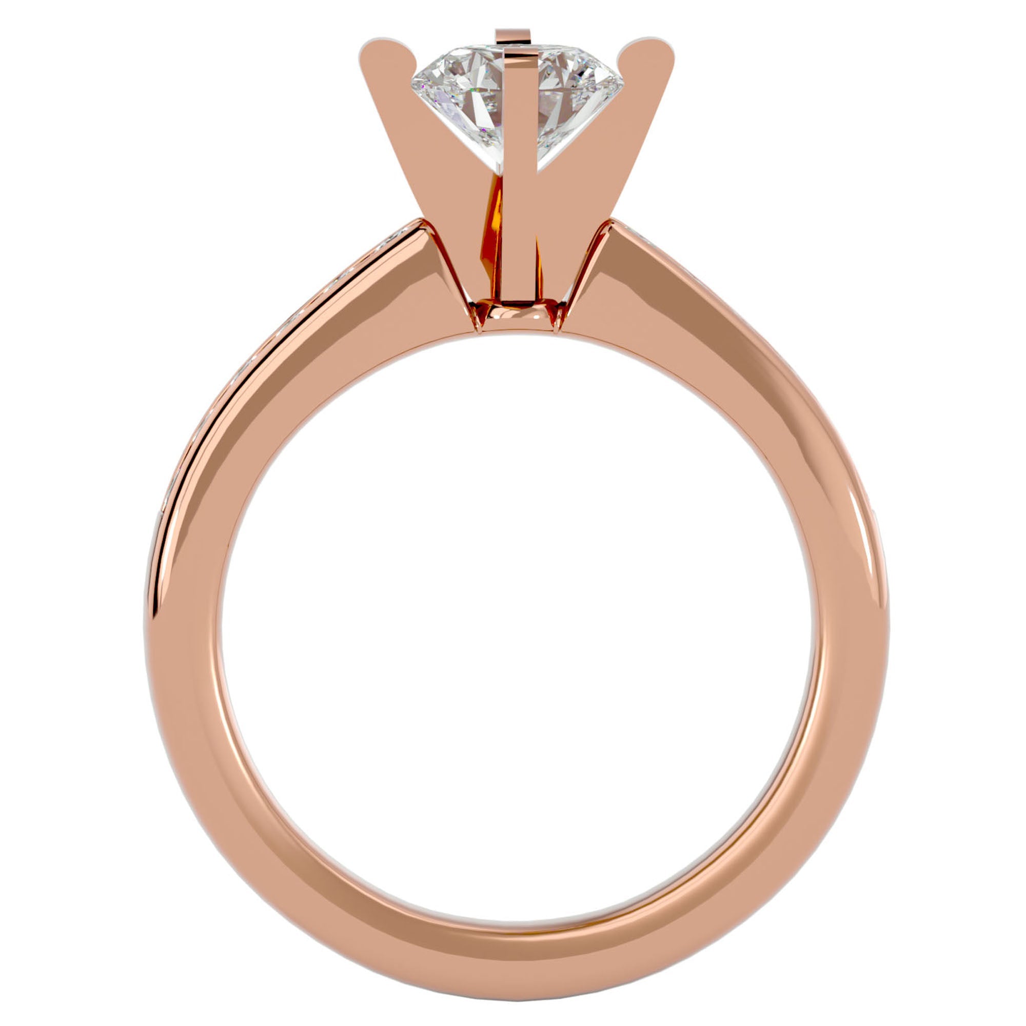 Inel de Logodnă Pavé cu Diamante Create în Laborator Brilliant de 0.79 ct din 18k Aur Roz - Castelo.ro