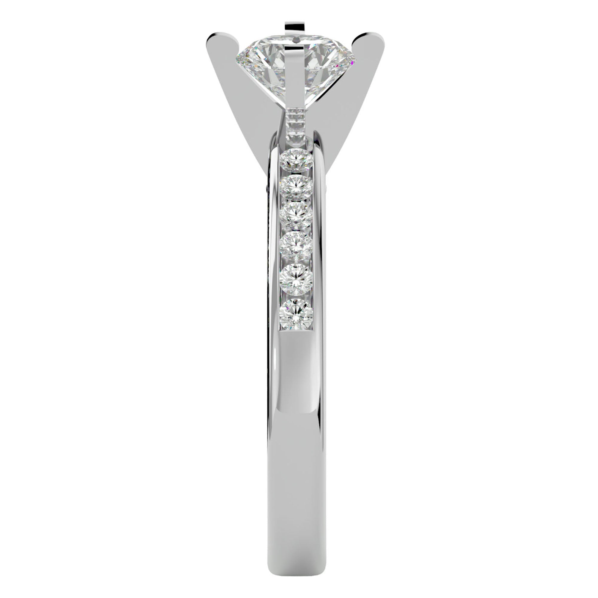 Inel de Logodnă Pavé cu Diamante Create în Laborator Brilliant de 0.79 ct din Platina - Castelo.ro