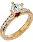 Inel de Logodnă Pavé din Aur 14k cu Diamante Naturale Brilliant de 0.79 ct din 14k Aur Galben - Castelo.ro