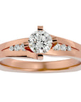 Inel Soft Pavé cu Moissanite Brilliant de 0.67 ct din 18k Aur Roz - Castelo.ro