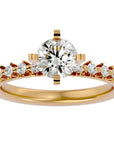 Inel de Logodnă Pavé cu Diamante Create în Laborator Brilliant de 0.70 ct din 18k Aur Galben - Castelo.ro