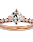 Inel de Logodnă Pavé din Aur 14k cu Diamante Naturale Brilliant de 0.70 ct din 14k Aur Roz - Castelo.ro