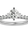 Inel de Logodnă Pavé din Aur 14k cu Moissanite Brilliant de 0.70 ct din 14k Aur Alb - Castelo.ro