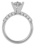Inel de Logodnă Pavé din Aur 14k cu Diamante Naturale Brilliant de 0.70 ct din 14k Aur Alb - Castelo.ro