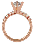 Inel de Logodnă Pavé din Aur 14k cu Diamante Naturale Brilliant de 0.70 ct din 14k Aur Roz - Castelo.ro