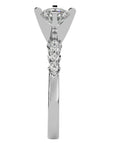Inel de Logodnă Pavé din Aur 14k cu Diamante Naturale Brilliant de 0.70 ct din 14k Aur Alb - Castelo.ro
