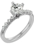 Inel de Logodnă Pavé din Aur 14k cu Diamante Naturale Brilliant de 0.70 ct din 14k Aur Alb - Castelo.ro