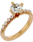 Inel de Logodnă Pavé din Aur 14k cu Moissanite Brilliant de 0.70 ct din 14k Aur Galben - Castelo.ro