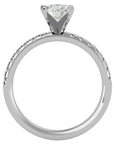 Inel de Logodnă Pavé din Aur 14k cu Moissanite Brilliant de 0.56 ct din 14k Aur Alb - Castelo.ro
