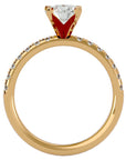 Inel de Logodnă Pavé din Aur 14k cu Diamante Naturale Brilliant de 0.56 ct din 14k Aur Galben - Castelo.ro