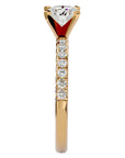 Inel de Logodnă Pavé din Aur 14k cu Moissanite Brilliant de 0.56 ct din 14k Aur Galben - Castelo.ro