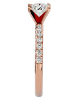 Inel de Logodnă Pavé din Aur 14k cu Diamante Naturale Brilliant de 0.56 ct din 14k Aur Roz - Castelo.ro